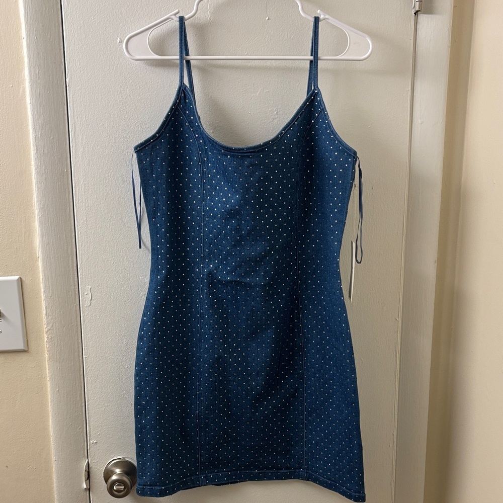 Blue Polka Dot Women's Dress